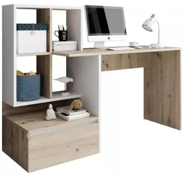 PC stôl Nereo, dub artisan/grafit-antracit svetlý