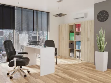 Kancelárska skriňa Olina 2D, dub sonoma, v interiéri