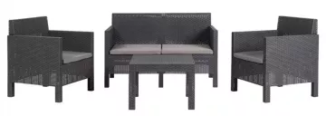 Záhradný plastový set PENELOPE 4 SEATER - Grafit