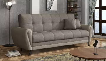 Pohovka Kira, hnedosivá, v interiéri