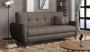 Pohovka Kira, tmavo hnedá, v interiéri