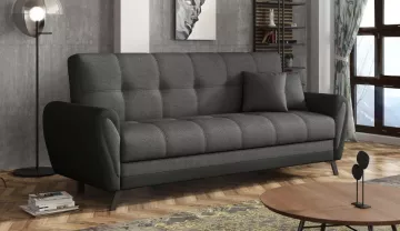 Pohovka Kira, tmavo šedá, v interiéri