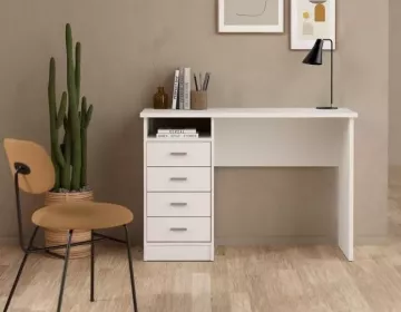 Písací stôl Felix 146, biela, v interiéri
