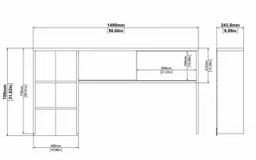 Písací stôl Felix 481/02, rozmery