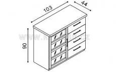 Komoda RCHEL R2 SZ - schma