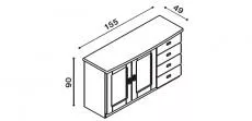 Komoda REBEKA E3 DDZ - schma