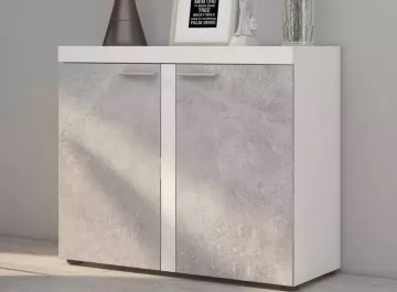 Komoda Rizo 2D biela/betón