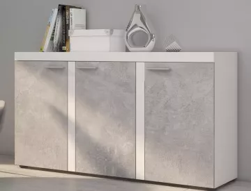 Komoda Rizo 3D biela/betón