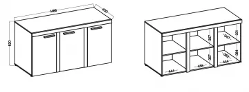 Komoda Rizo 3D rozmery