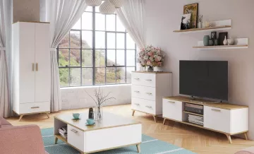 Police 100 cm Roky 4 - biela/artisan v interi�ri