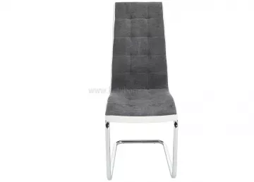 Jedálenská stolička Saloma new tmavo šedá/ekokoža biela