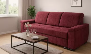 Pohovka Lumi vínová, v interiéri