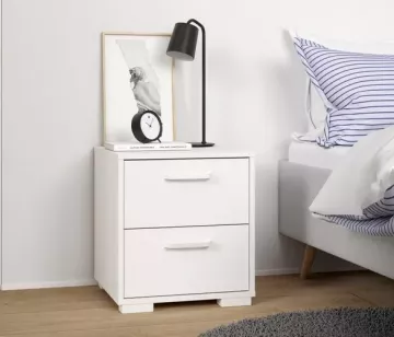 Nočný stolík Selina 701, biela, v interiéri