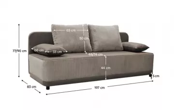 Pohovka Senty, rozmery