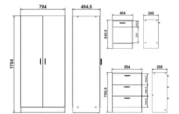Zostava �tart 077, rozmery
