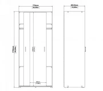 Skriňa Sid 388, rozmery