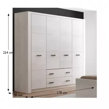 Luxusná šatníková skriňa INFINITY - JASAN BÍLÝ