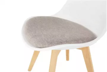 Jedálenská stolička Damara biela/šedo béžová