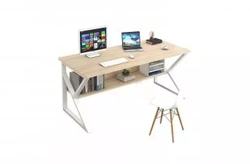 Písací stôl Tarcal 80, dub prírodný / biela
