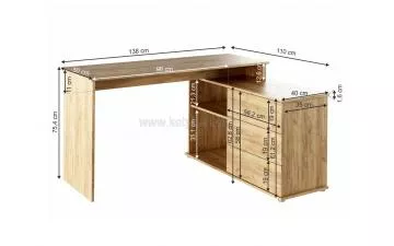 Univerzlny rohov PC stl, dub artisan, terina