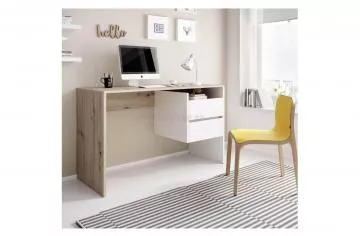 PC stôl Tulio, dub artisan / biely mat