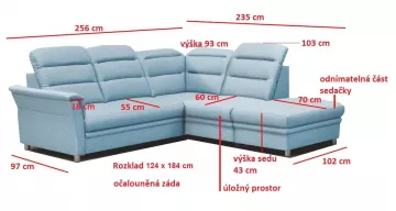 Sedacia súprava Xanto - rozmery