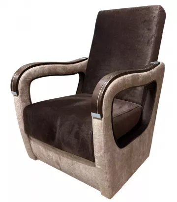 Sedacia s�prava Vanya 3f 1 1 Vogue 6/3 hnedo b�ov� s drevom, kreslo