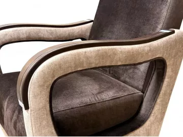 Sedacia s�prava Vanya 3f 1 1 Vogue 6/3 hnedo b�ov� s drevom, detail