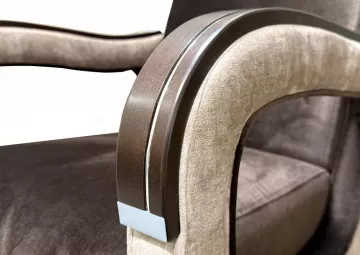 Sedacia s�prava Vanya 3f 1 1 Vogue 6/3 hnedo b�ov� s drevom detail