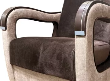 Sedacia s�prava Vanya 3f 1 1 Vogue 6/3 hnedo b�ov� s drevom, detail