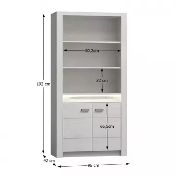 Elegantná vitrína INFINITY- jaseň biely