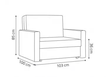 Rozkladacie kreslo Vivian Bis, rozmery