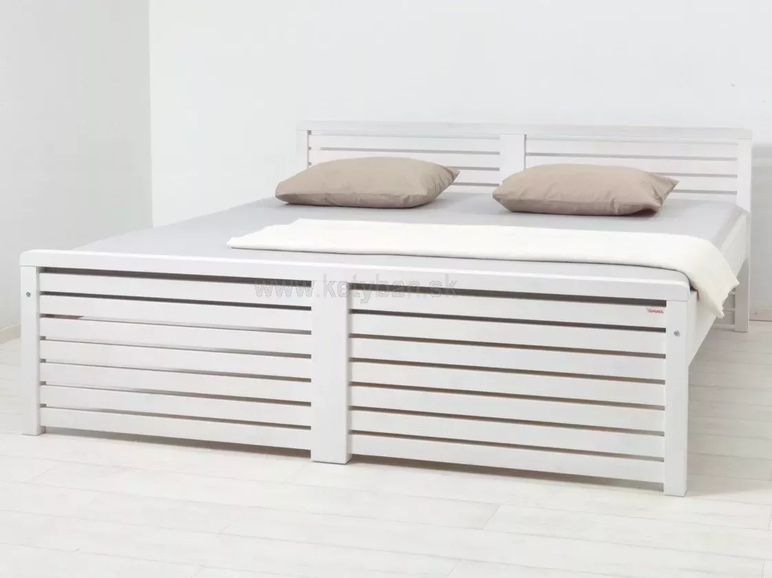 Drevená posteľ Thomas dvojlôžko, 200x180 cm, biela