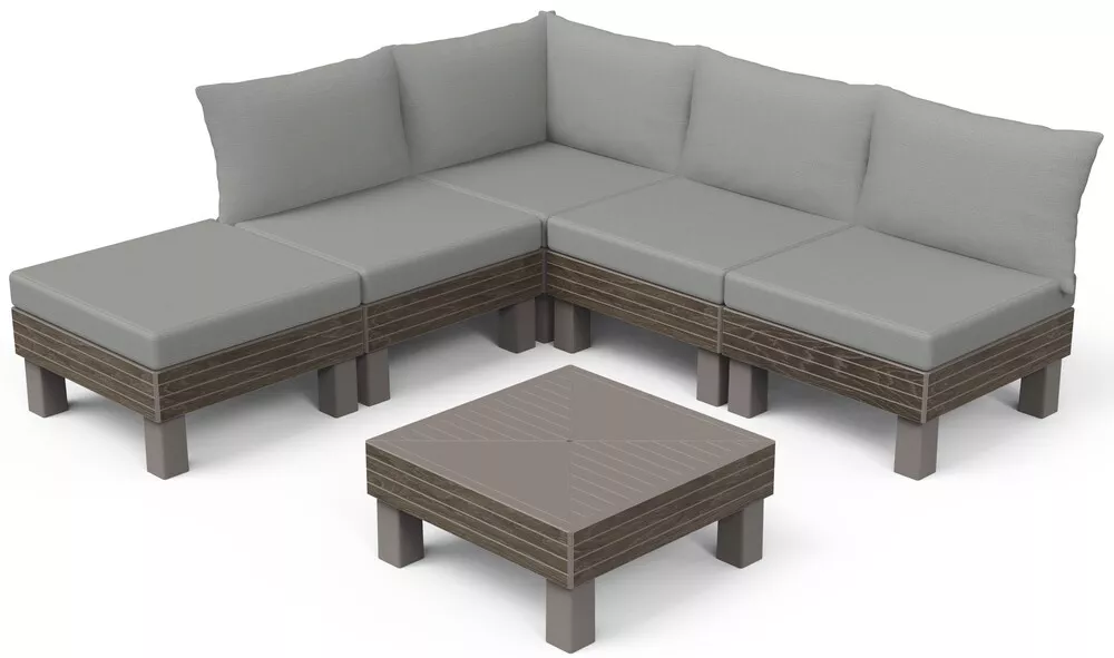ELEMENTS z�hradn� plastov� set - walnut