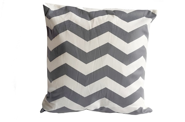 Obliečka na vankúš Grey biela/sivá, kľukatý vzor