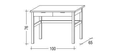 Stůl zásuvkový MARIO - schéma